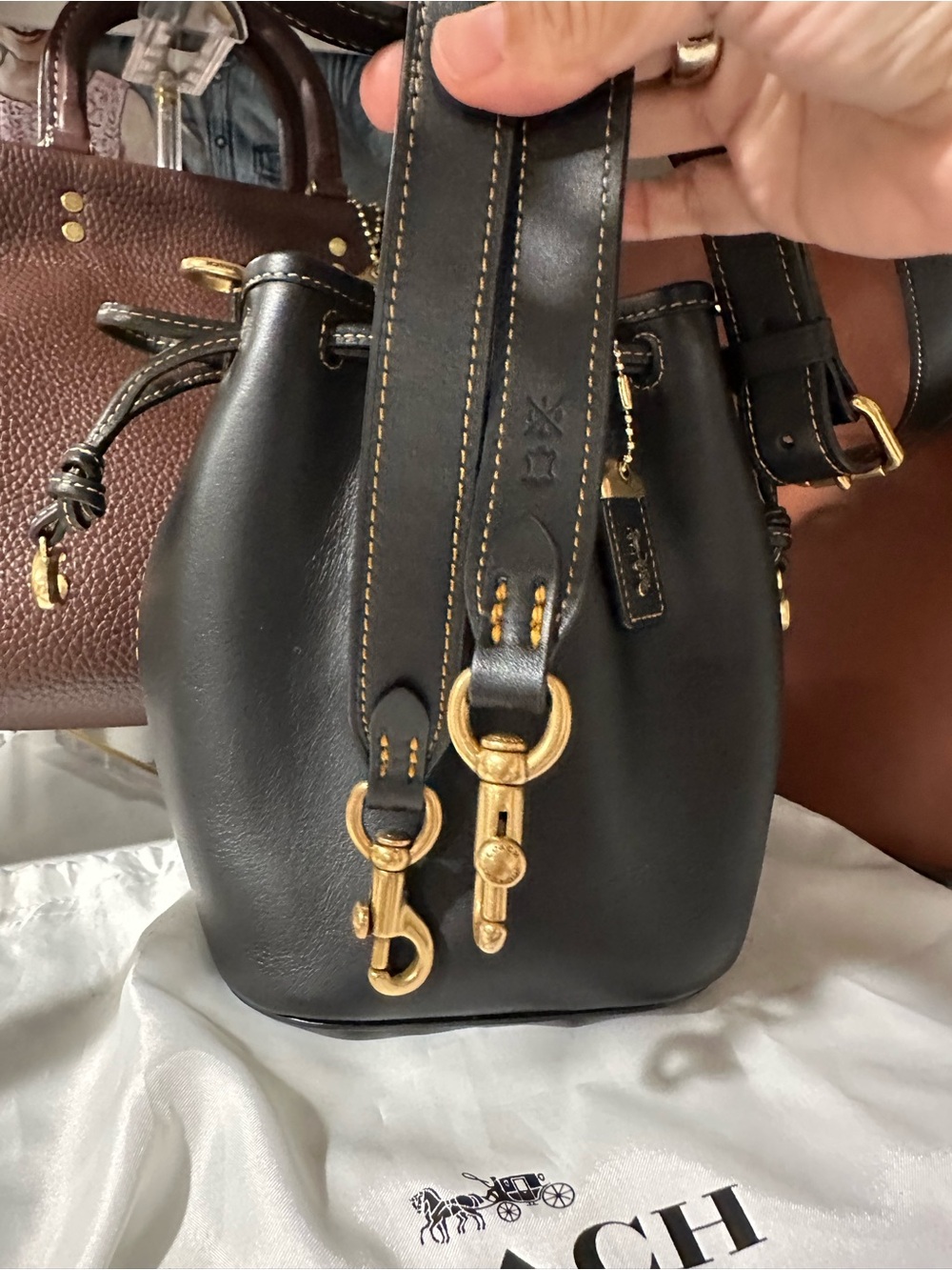 Coach Black Camila Bucket Bag - Picture 6 of 8